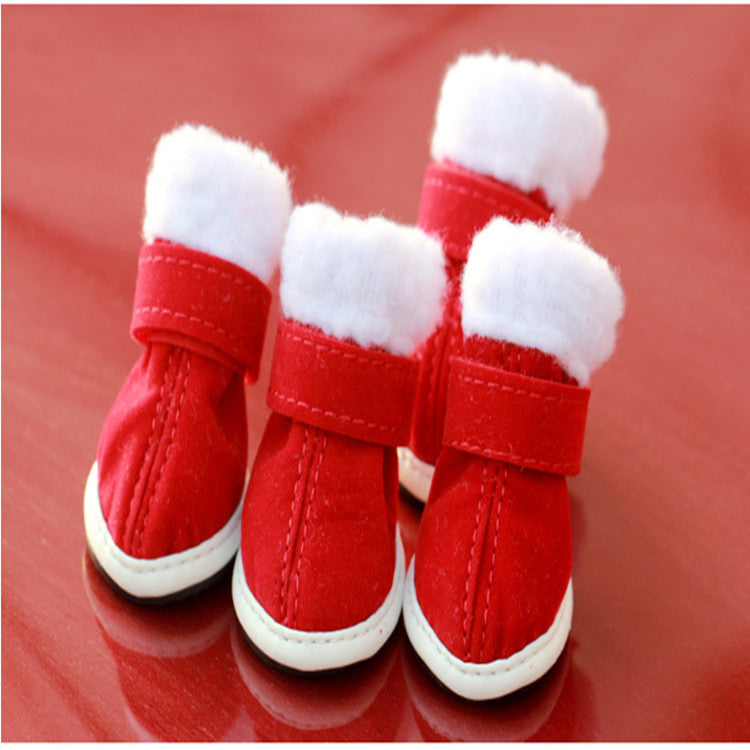 Pet christmas shoes | 4pcs Christmas Party for Dog/Cat