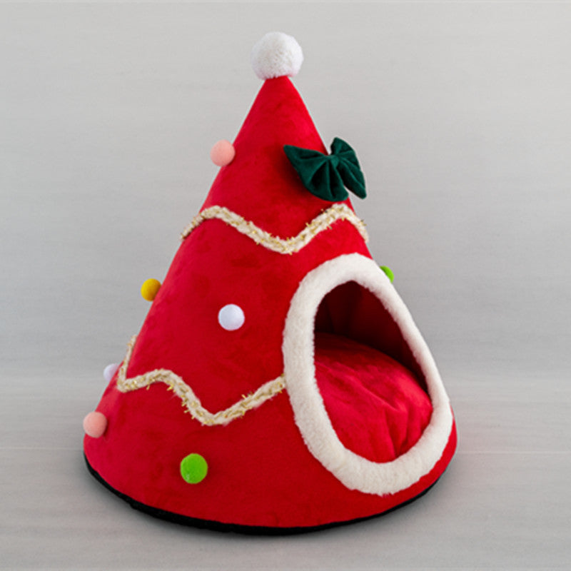 Christmas Hat Pet Nest | Self Warming Dog Bed Cat Bed | Pet Nest