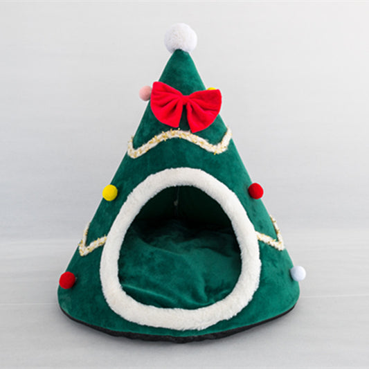 Christmas Hat Pet Nest | Self Warming Dog Bed Cat Bed | Pet Nest