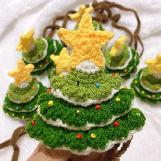 Pet Handmade Woolen Hat | Christmas Tree Handmade Knitted Hat 
