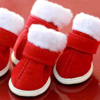 Pet christmas shoes | 4pcs Christmas Party for Dog/Cat