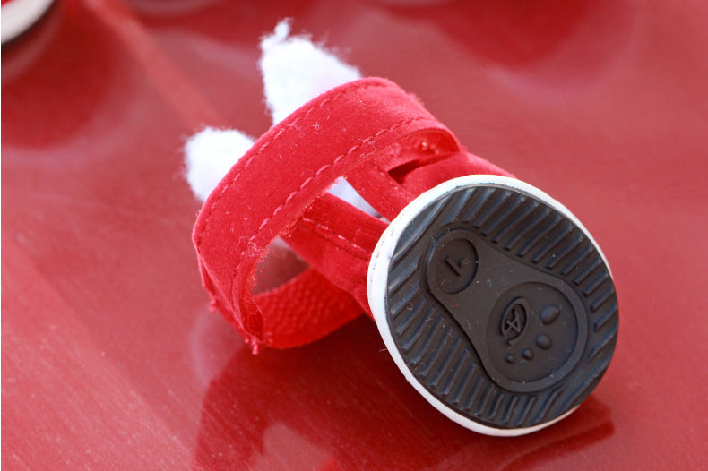 Pet christmas shoes | 4pcs Christmas Party for Dog/Cat