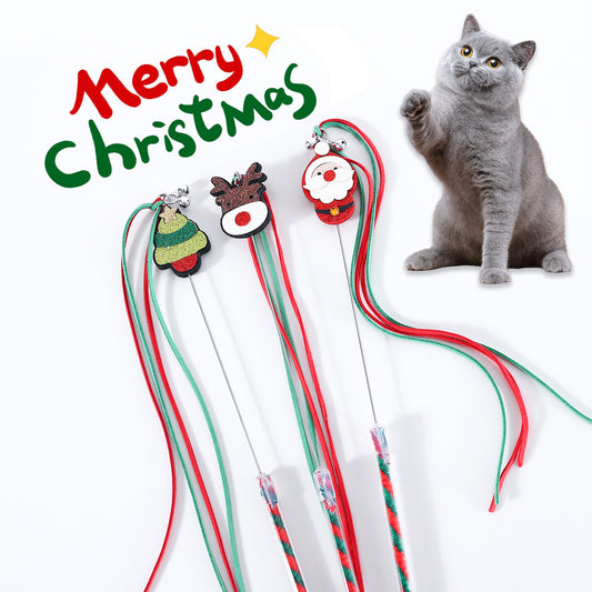 Christmas Cat Teaser Tassel Sound Bell Interaction | Buy Cat Stick Toy
