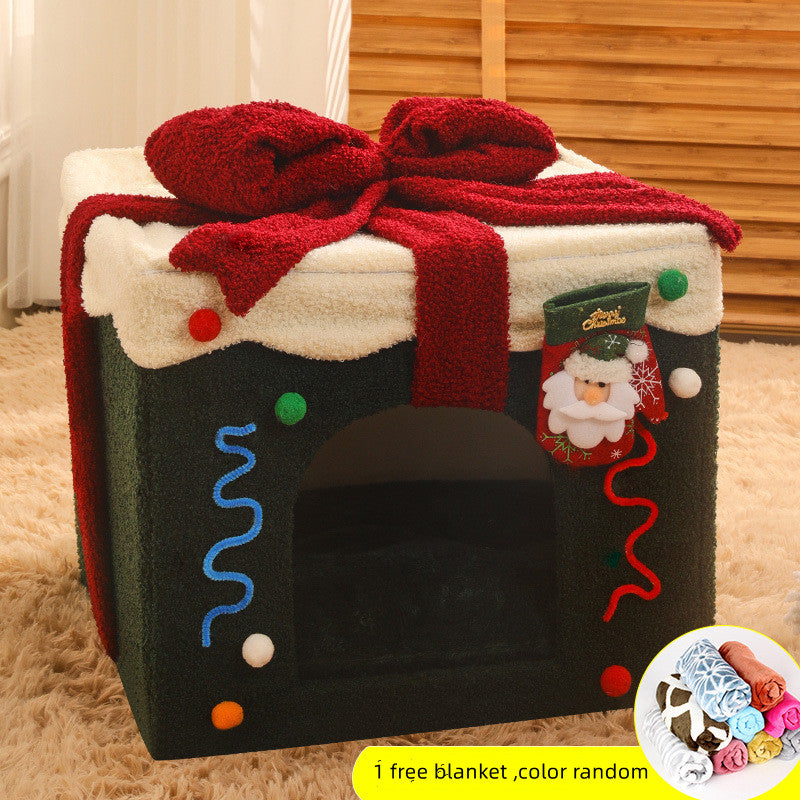 Christmas Cat House Cave
