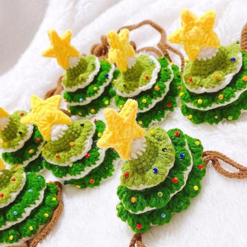 Pet Handmade Woolen Hat | Christmas Tree Handmade Knitted Hat 