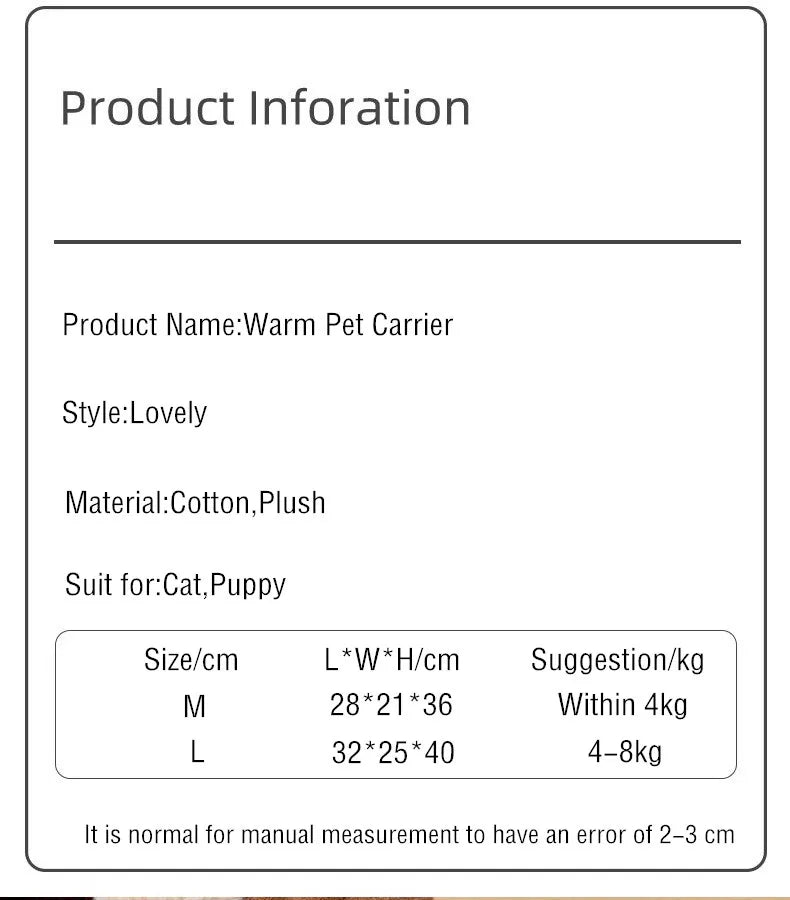 Animal Shape Pet Carrier | Cat Puppy Autumn And Winter Travel Cute Pouch