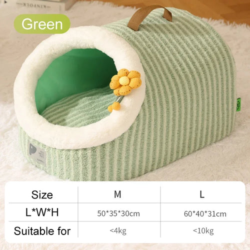 Stripe Flower Pet Nest | Portable Kennel for Small Cats | Pet Supplies
