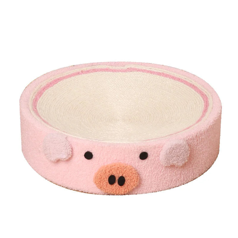 Cute Animal 2 in 1 Round Scratcher Bed | Cat Scratching Bed Round