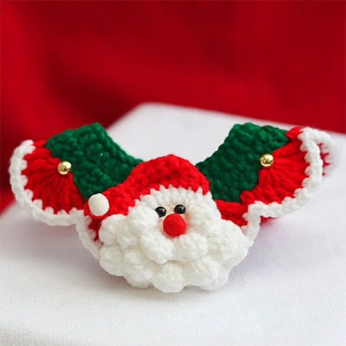 Christmas Pet Hand Woven Wool Collar for Cat Santa Claus Elk - BaconPaw