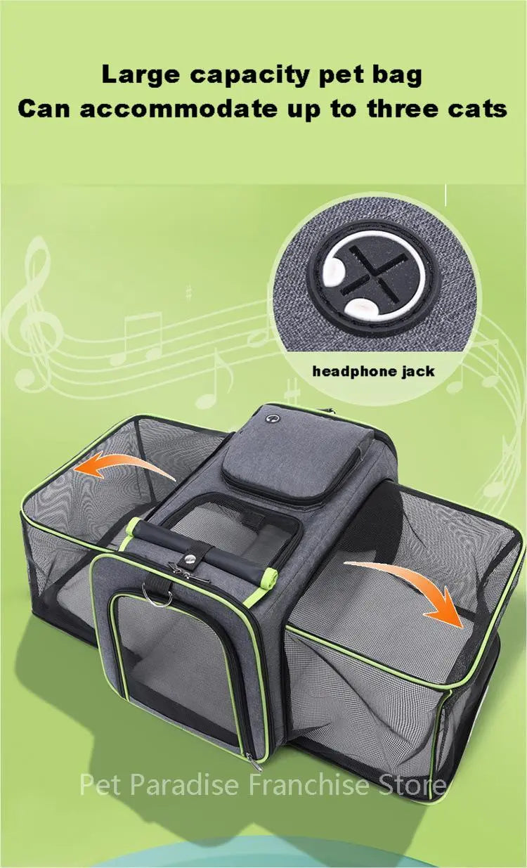 Large Capacity carrier Cat Pet Airlines approved reflective tape Cat - BaconPaw
