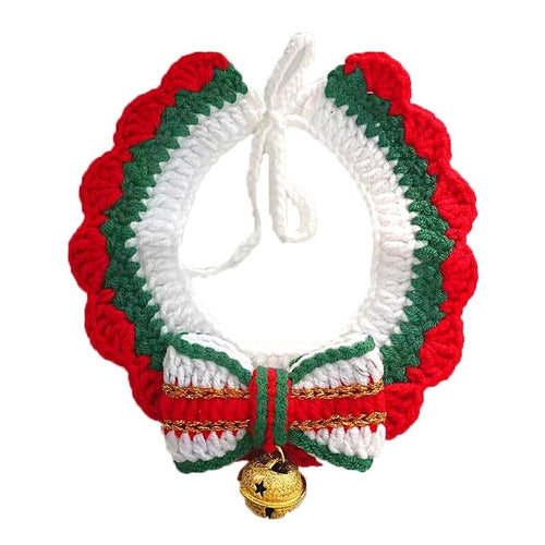 Christmas Pet Hand Woven Wool Collar for Cat Santa Claus Elk - BaconPaw