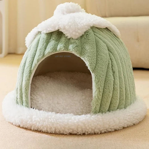 Chestnut Pet House | Cartoon Cute Cat House | Small Cat Tent Bed House