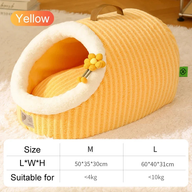 Stripe Flower Pet Nest | Portable Kennel for Small Cats | Pet Supplies
