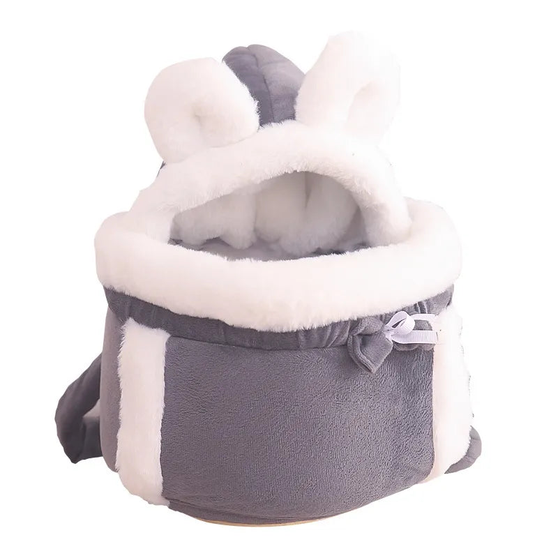 Warm Flannel Carrying Pets | Rabbit Shape Pet Carrier Winter