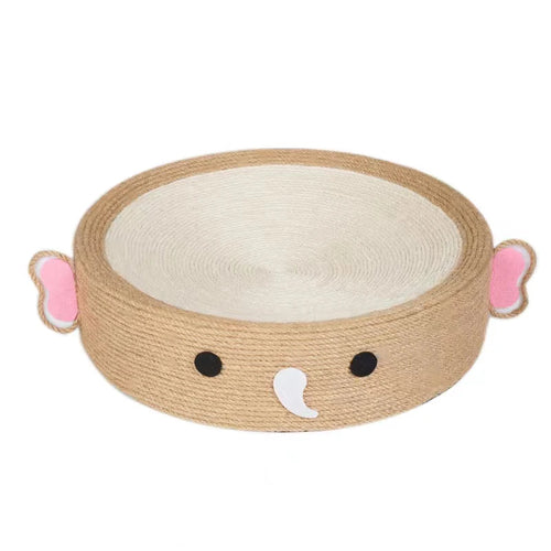 Cute Animal 2 in 1 Round Scratcher Bed | Cat Scratching Bed Round